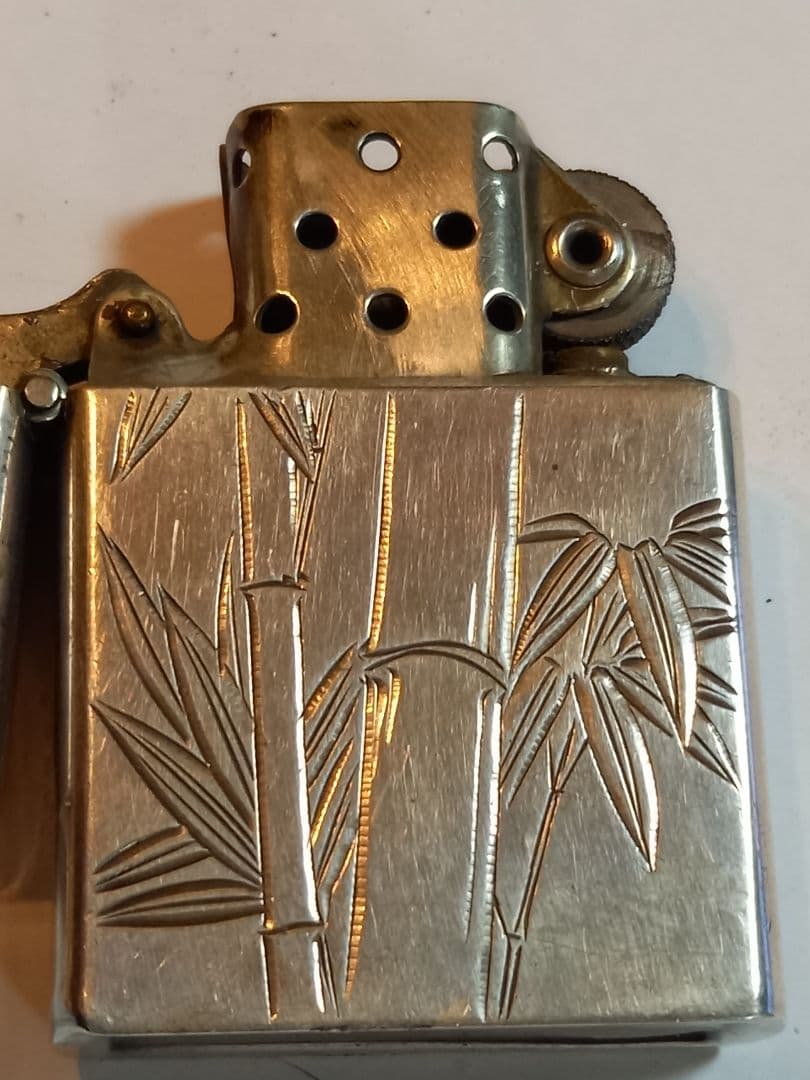 ZIPPO スターリングシルバー950 彫金 インサイドユニット希少 動作正常