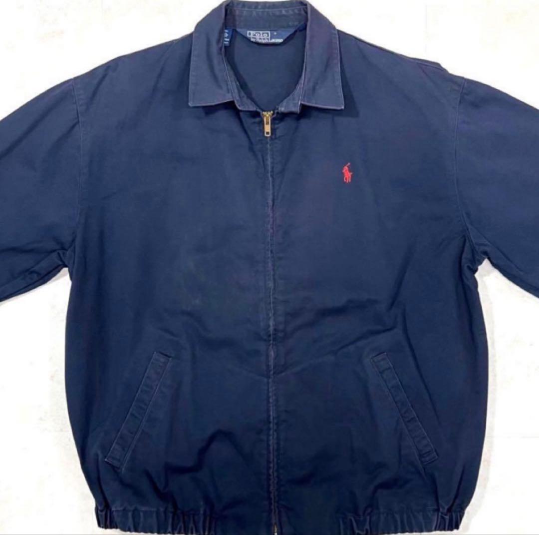 90s POLO RALPH LAUREN コットン スウィングトップLネイビー
