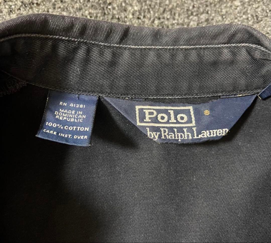 90s POLO RALPH LAUREN コットン スウィングトップLネイビー