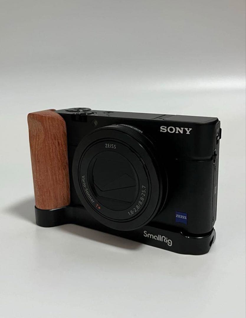 SONY RX100M3 コンデジ Smallrig木製グリップ付き