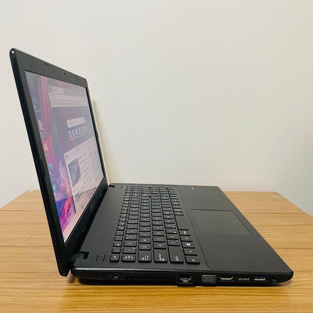 ASUSブラックノートパソコン SSDオフィスDVD カメラ　Wi-Fi