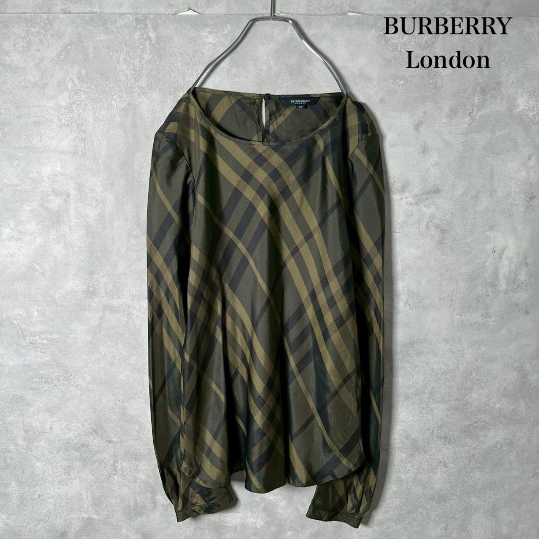 BURBERRY チェック シルク ブラウス トップス 三陽商会 N1595