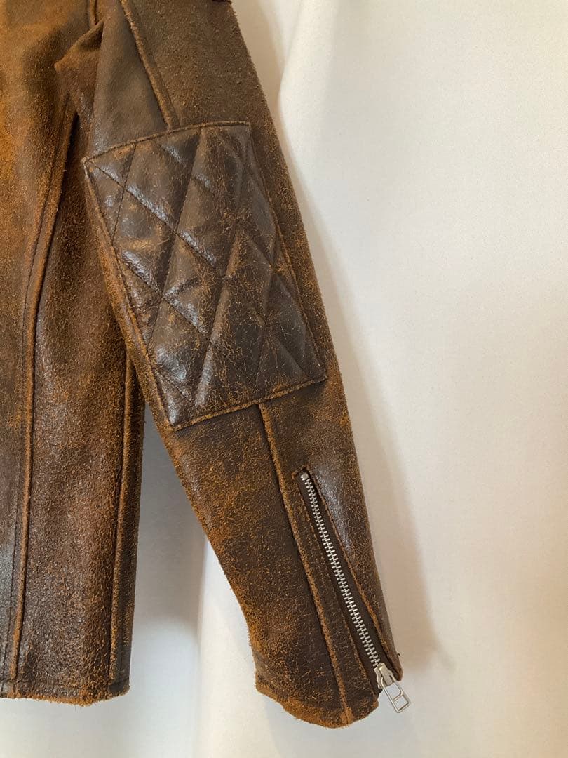 ※ nomiy※ブラウンレザージャケット　ビンテージ加工　M65