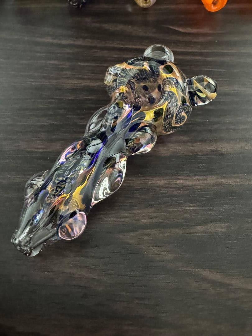 工芸品 Gold blue lumpy pipe