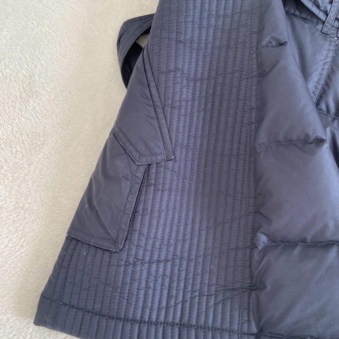 かわいいウサギBurberry ロングダウンコート　濃紺　メガチェック　M