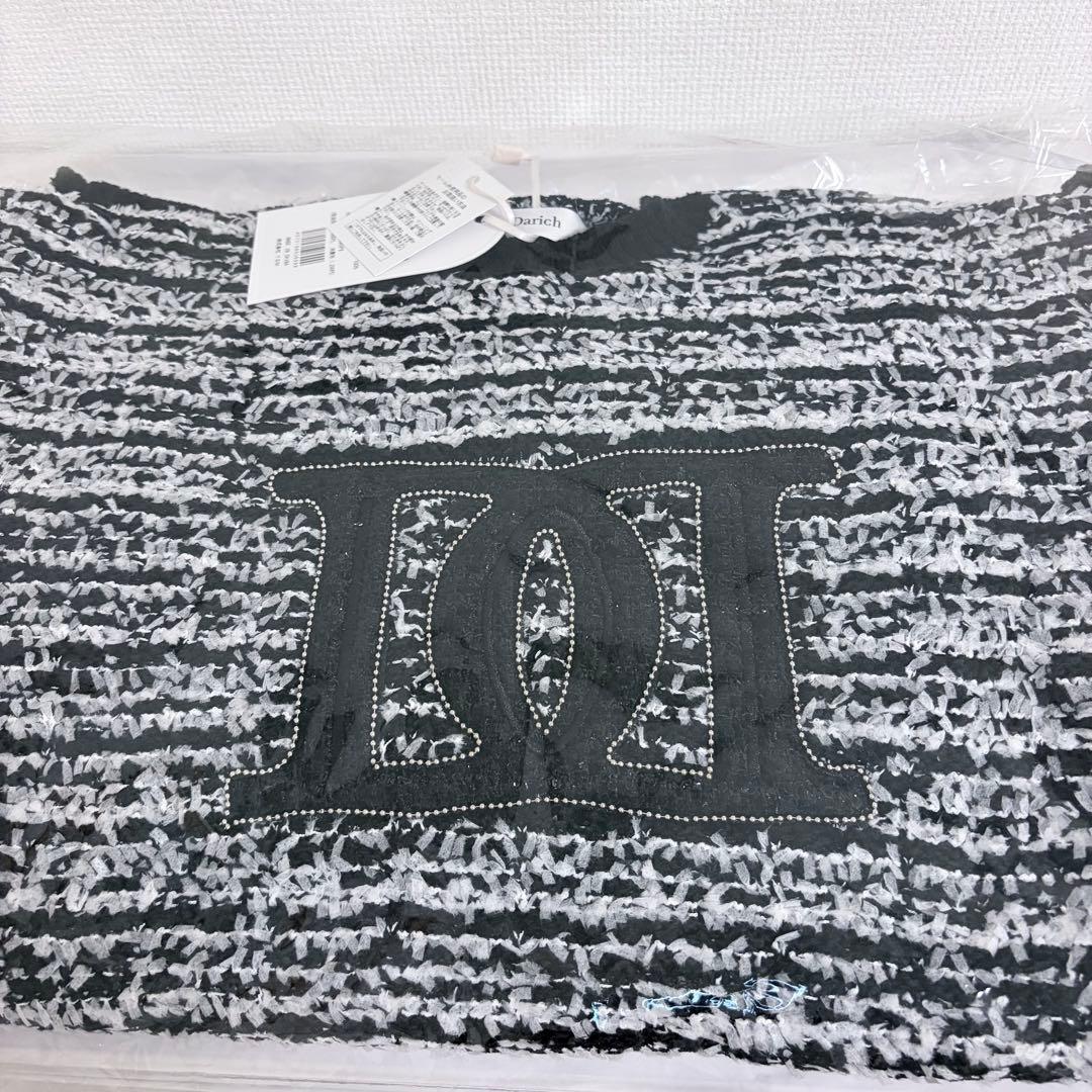 ♡ ダーリッチ Darich ♡ DDロゴツイードニットプルオーバー　ブラック