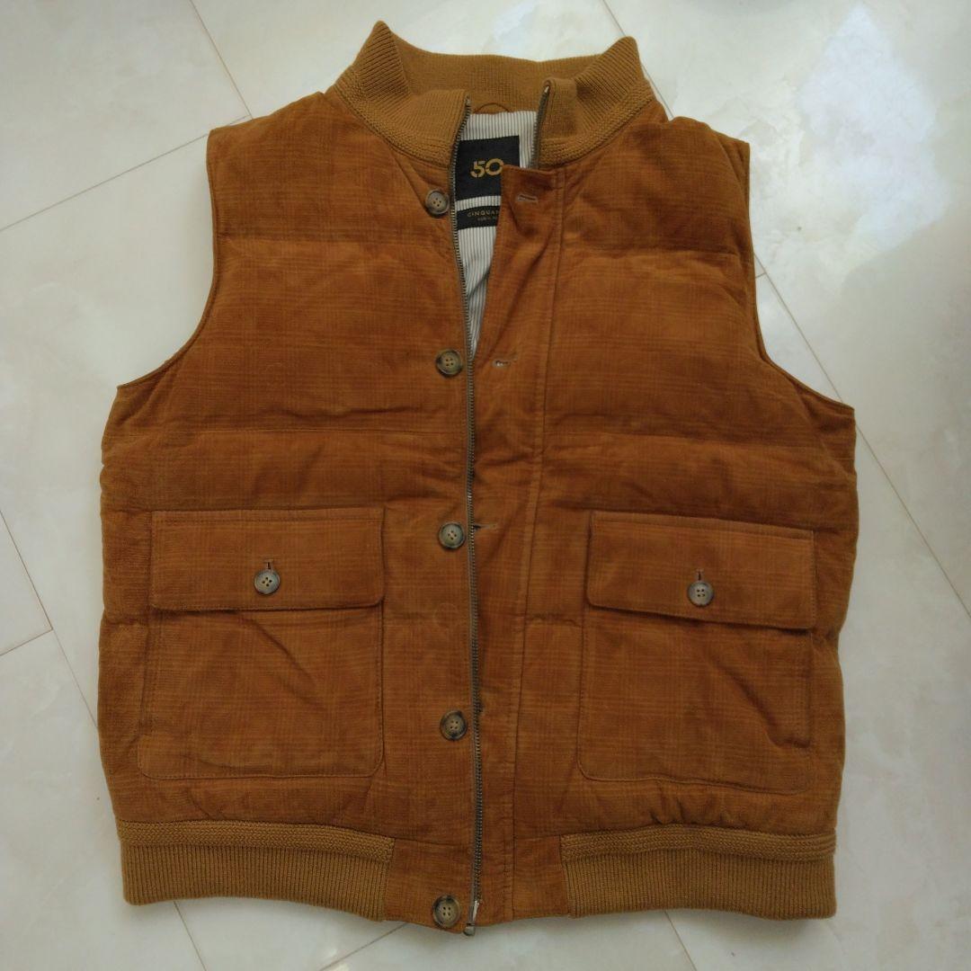 美品　 cinquanta ヤギ革　ダウン90 チンクアンタ スエード　ベスト
