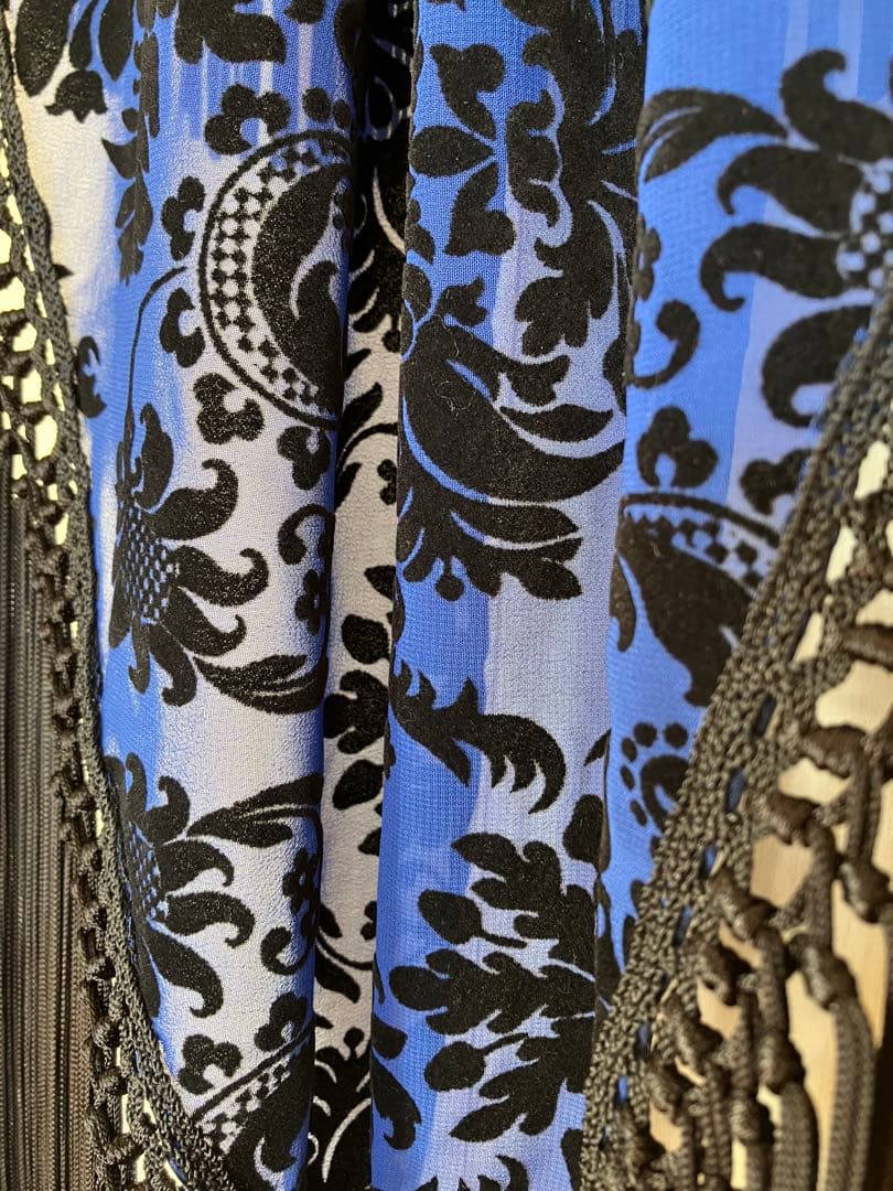 スペイン製　フラメンコ　マントンシージョ　ロイヤルブルー