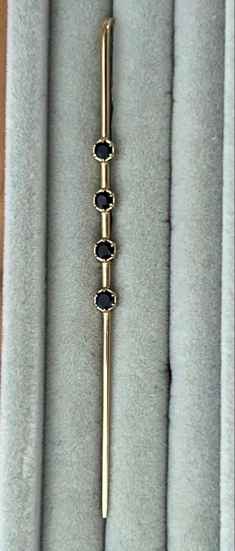 STAR JEWELRY girl K10ゴールド オニキス ラインピアス