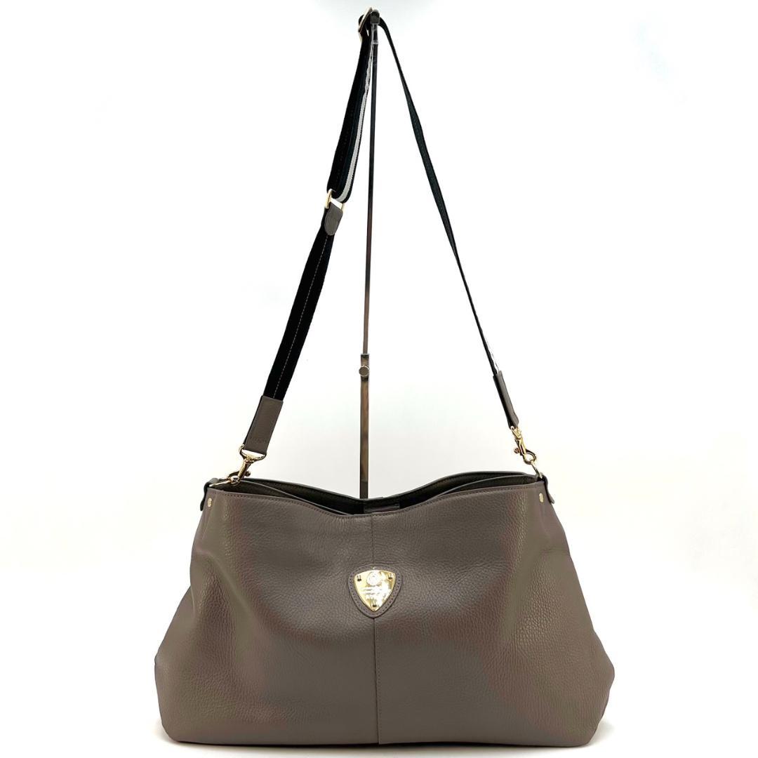 ATAO アタオ エルヴィ 2way ハンドバッグ ショルダーバッグ グレージュ