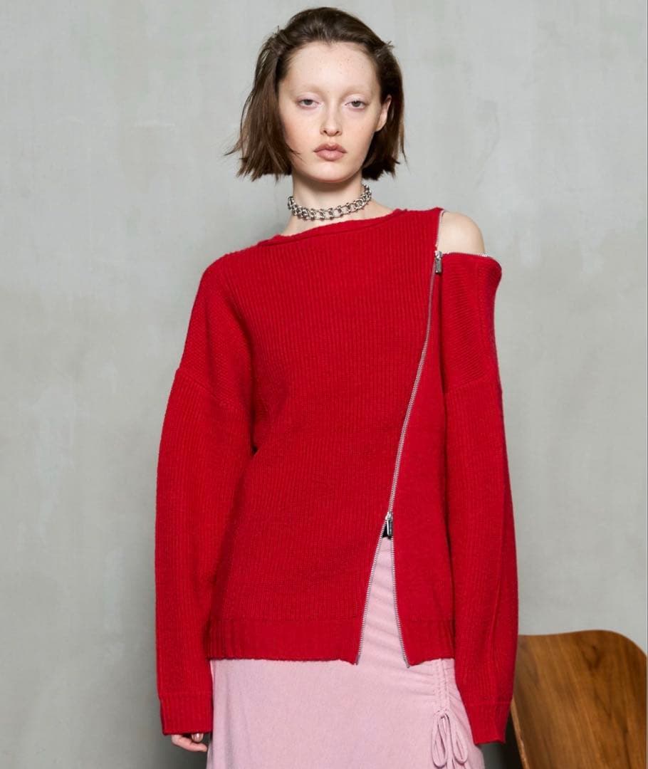 メゾンスペシャル　ロングファスナ－ニット