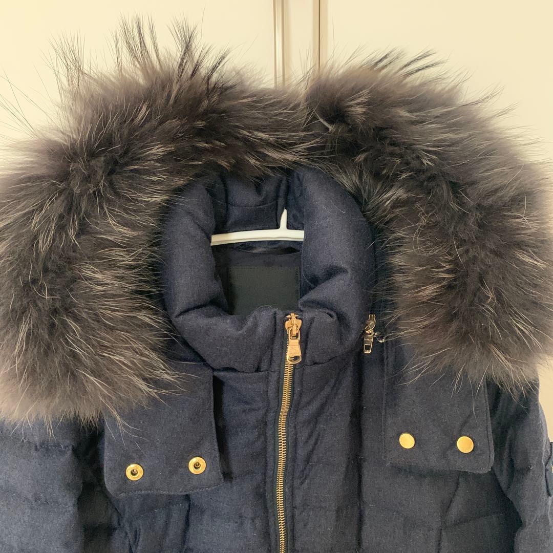 タトラスPRIMULA ダウン コート Rライン ネイビー ファー　M