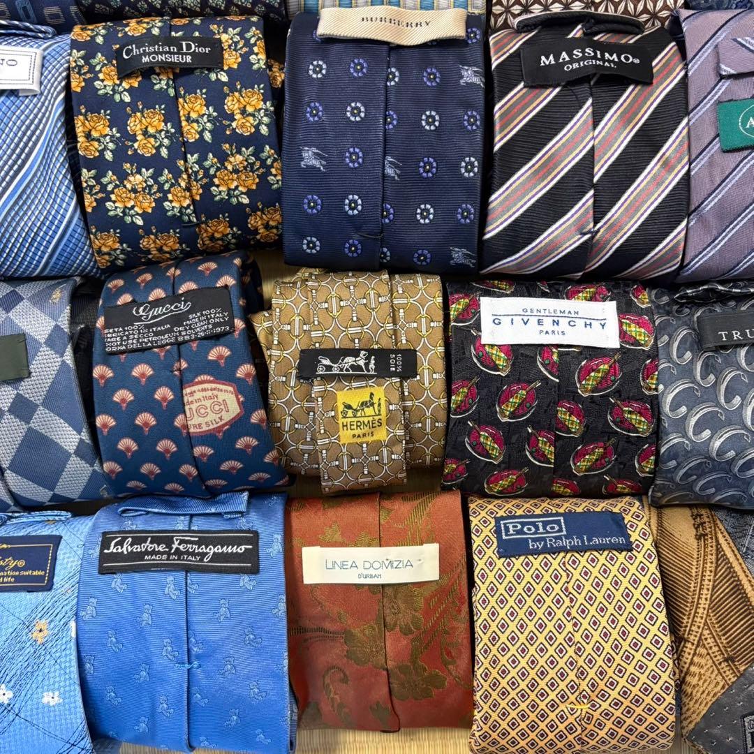 ハイブランドネクタイ 50本セット 全てシルク バーバリー エルメス まとめ売り