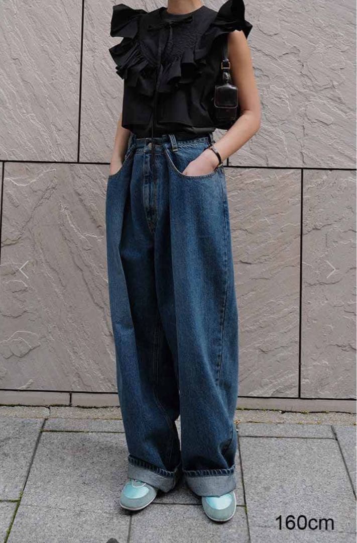 machattウエストタックデニム【ブルー】