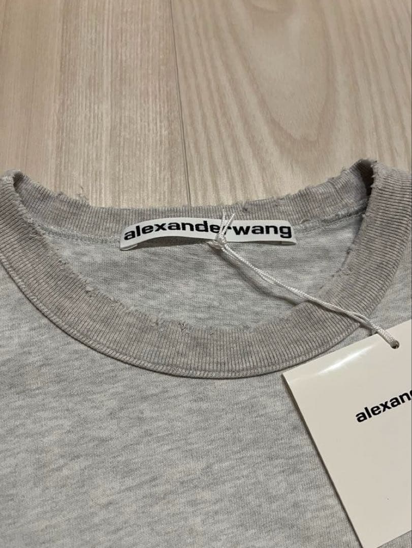 alexander wang ディストレストロゴ コットン マッスルTシャツ