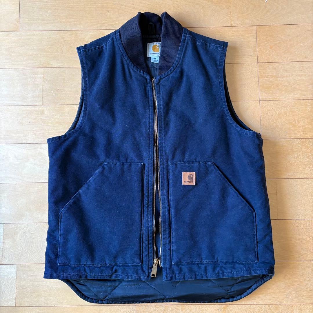 【美品】Carhartt カーハート ダックベスト メキシコ製M ダークネイビー