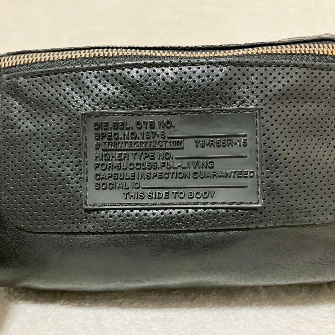 希少 DIESEL ディーゼル レザー ボディバッグ ロゴ 斜掛け クロスボディ
