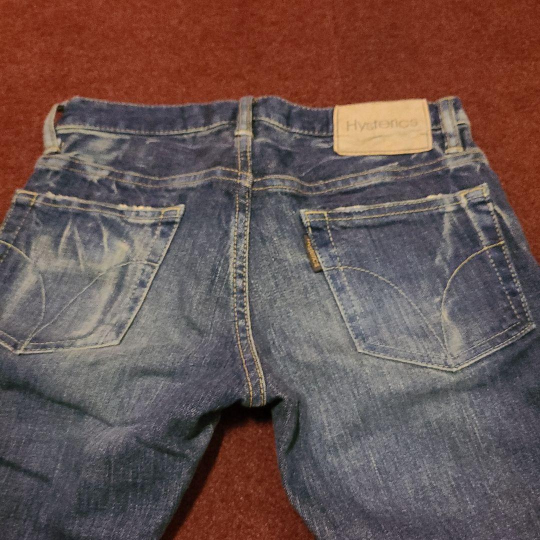 色落ち加工ヒステリックグラマースタッズブーツカットデニムXXS