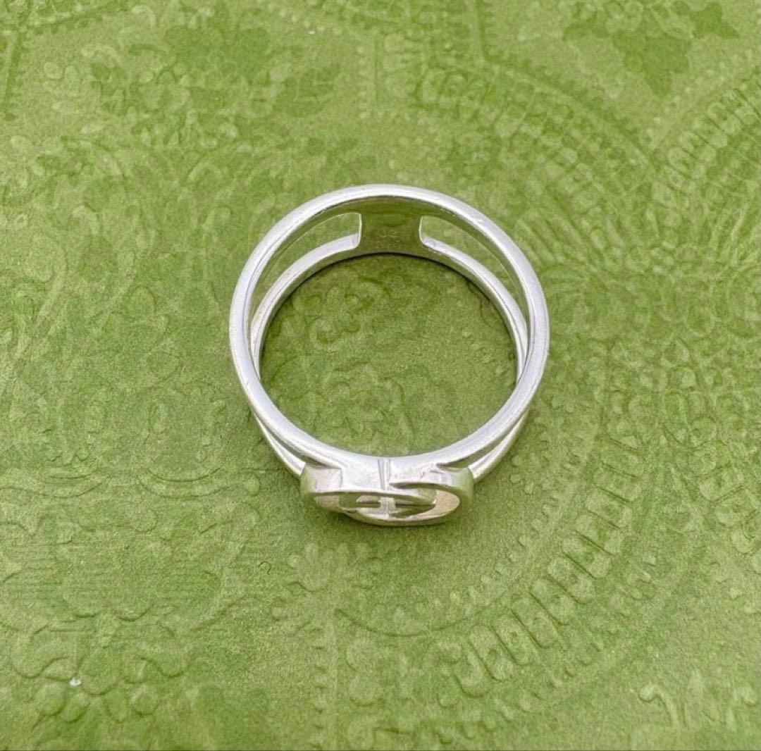 GUCCI シルバーリング インターロッキング オープン 925 20号 19号