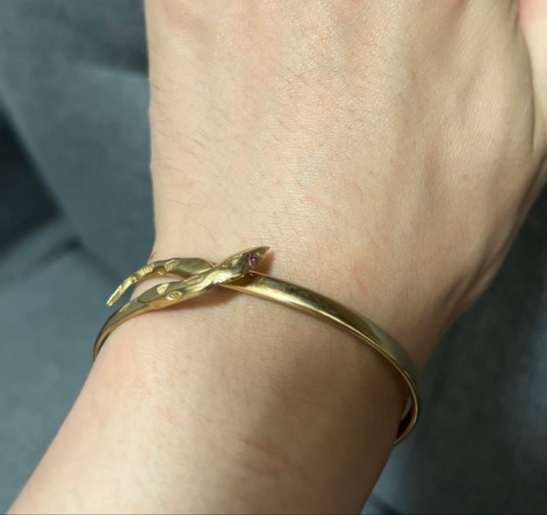 9ct k9 375 蛇デザイン バングル　ブレスレット　アンティーク　英国