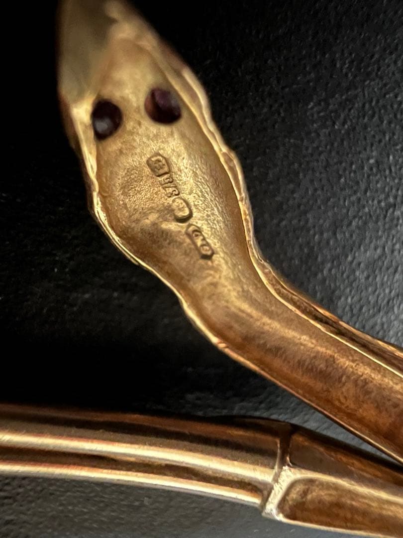 9ct k9 375 蛇デザイン バングル　ブレスレット　アンティーク　英国