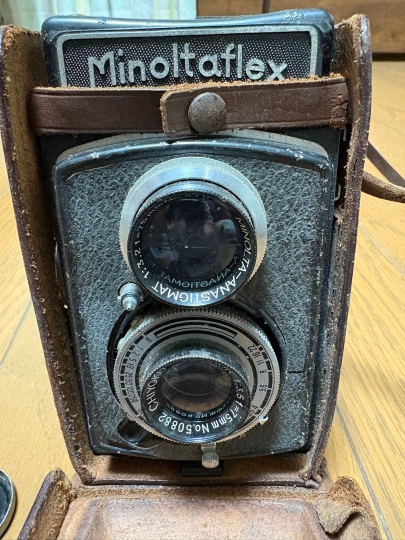 レトロカメラ Minoltaflex フィルムカメラ レザーケース付き