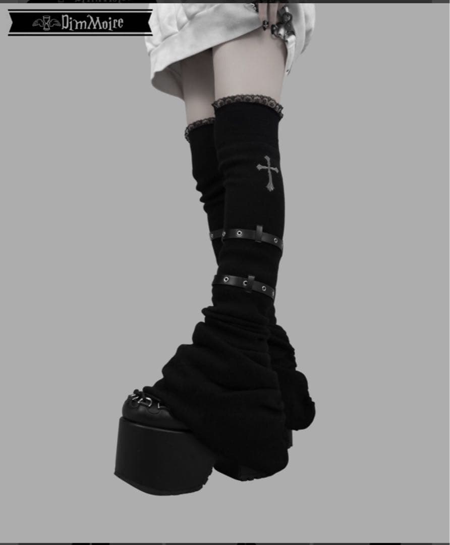 DimMoire ディムモアール 十字の誓いニーハイウォーマー【Black】 黒