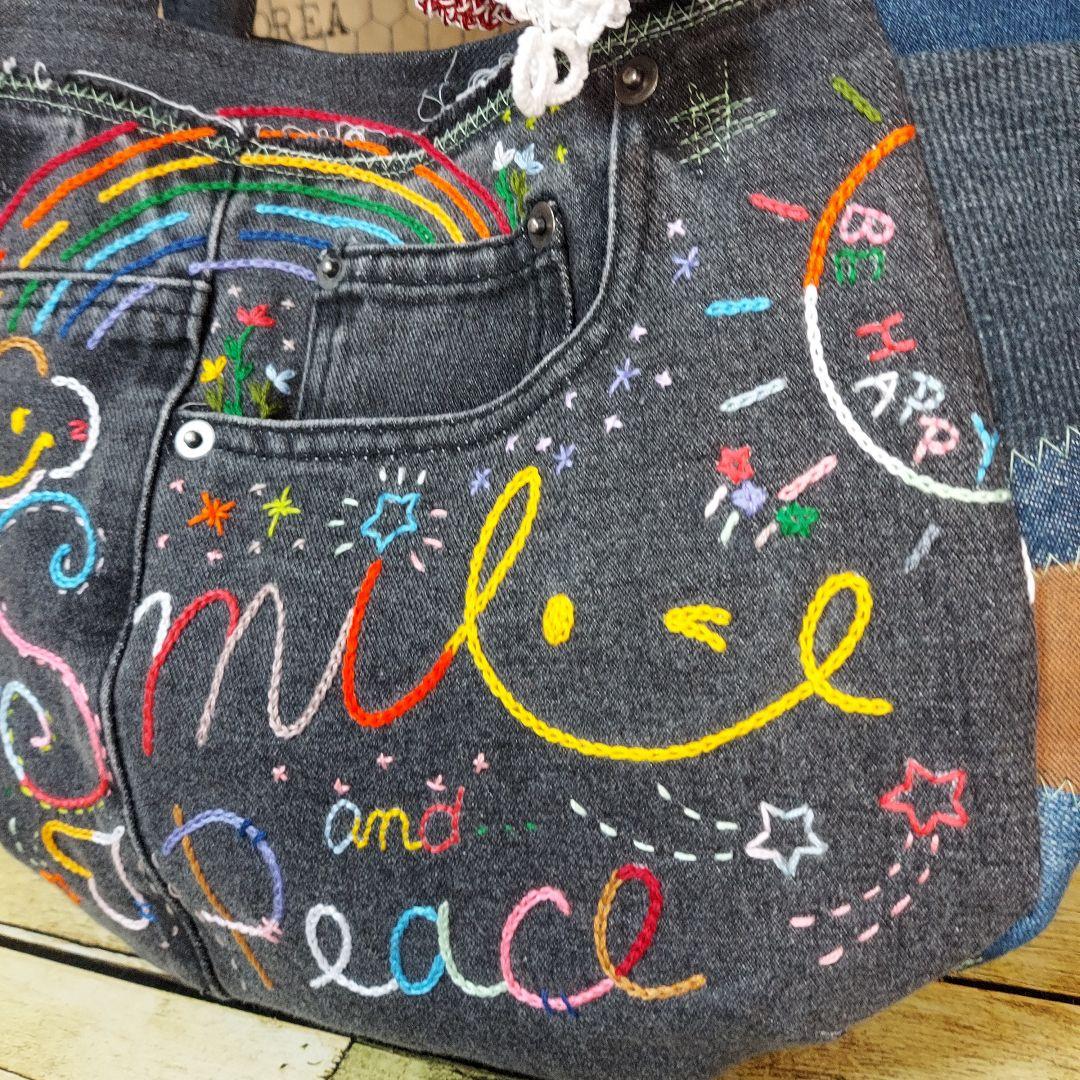 【タム】刺繍デニムバック　No.665