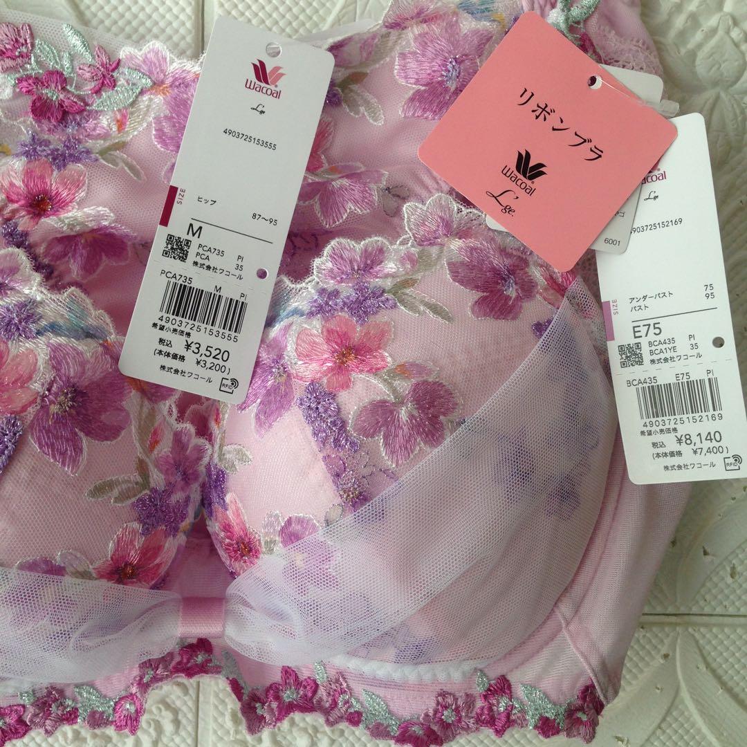 ワコール　ルジェ　リボンブラショーツセット　E75M
