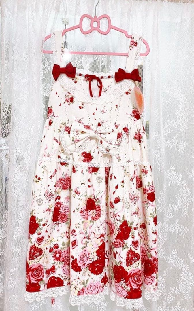 スローモーションブーケ～あの日の私の想い～柄ジャンパースカート 生成 店舗限定