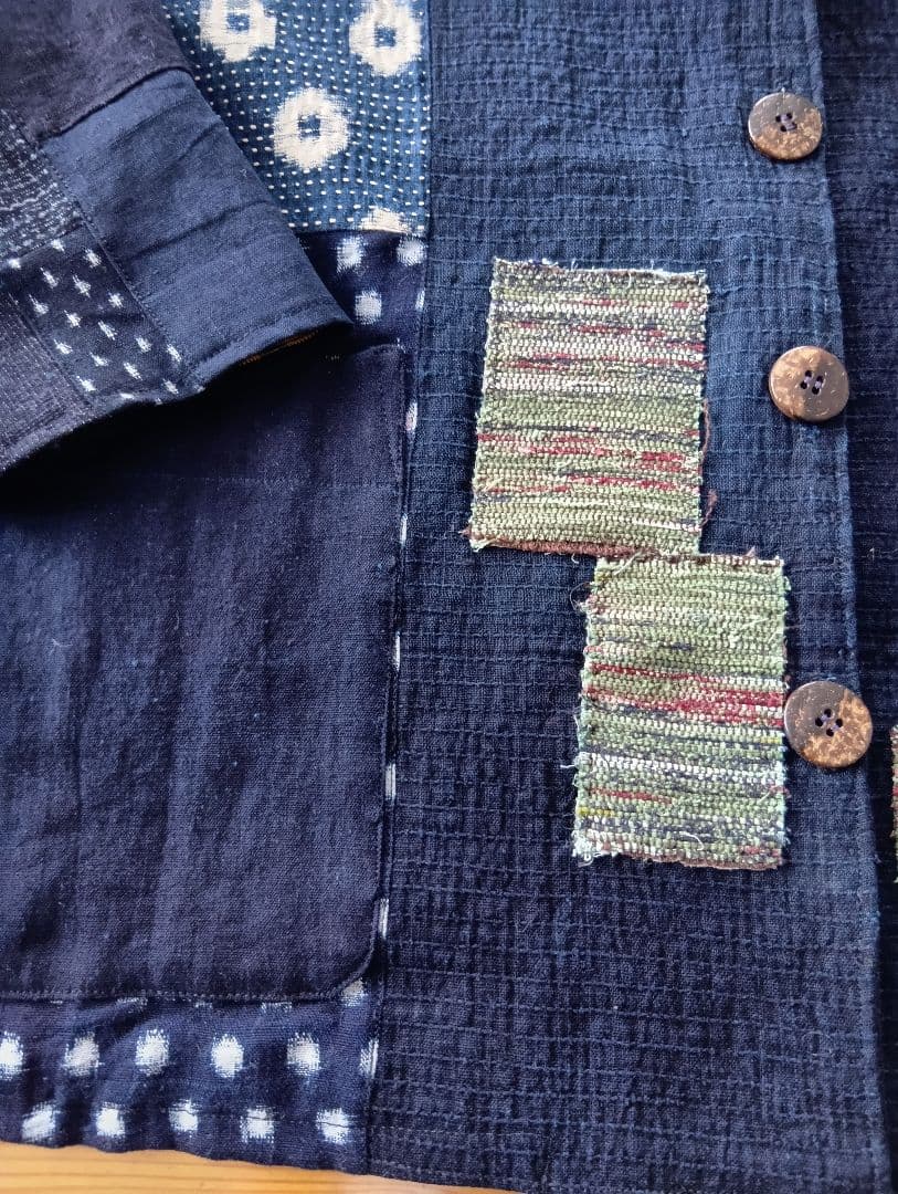藍染古布の刺し子ジャケット