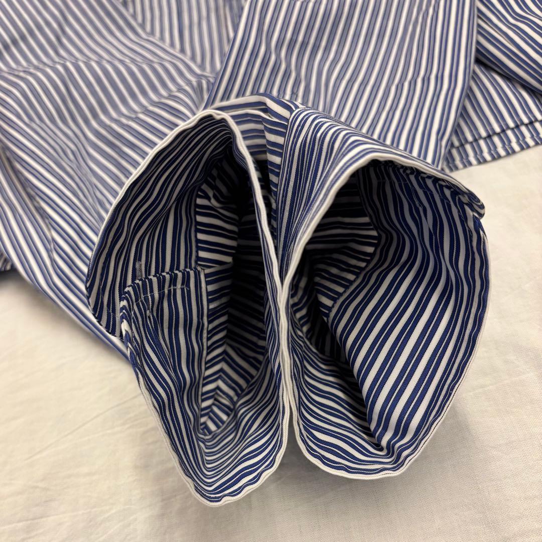 本日限定価格＜6(ROKU)＞コットン ストライプ クロップド シャツ　25aw