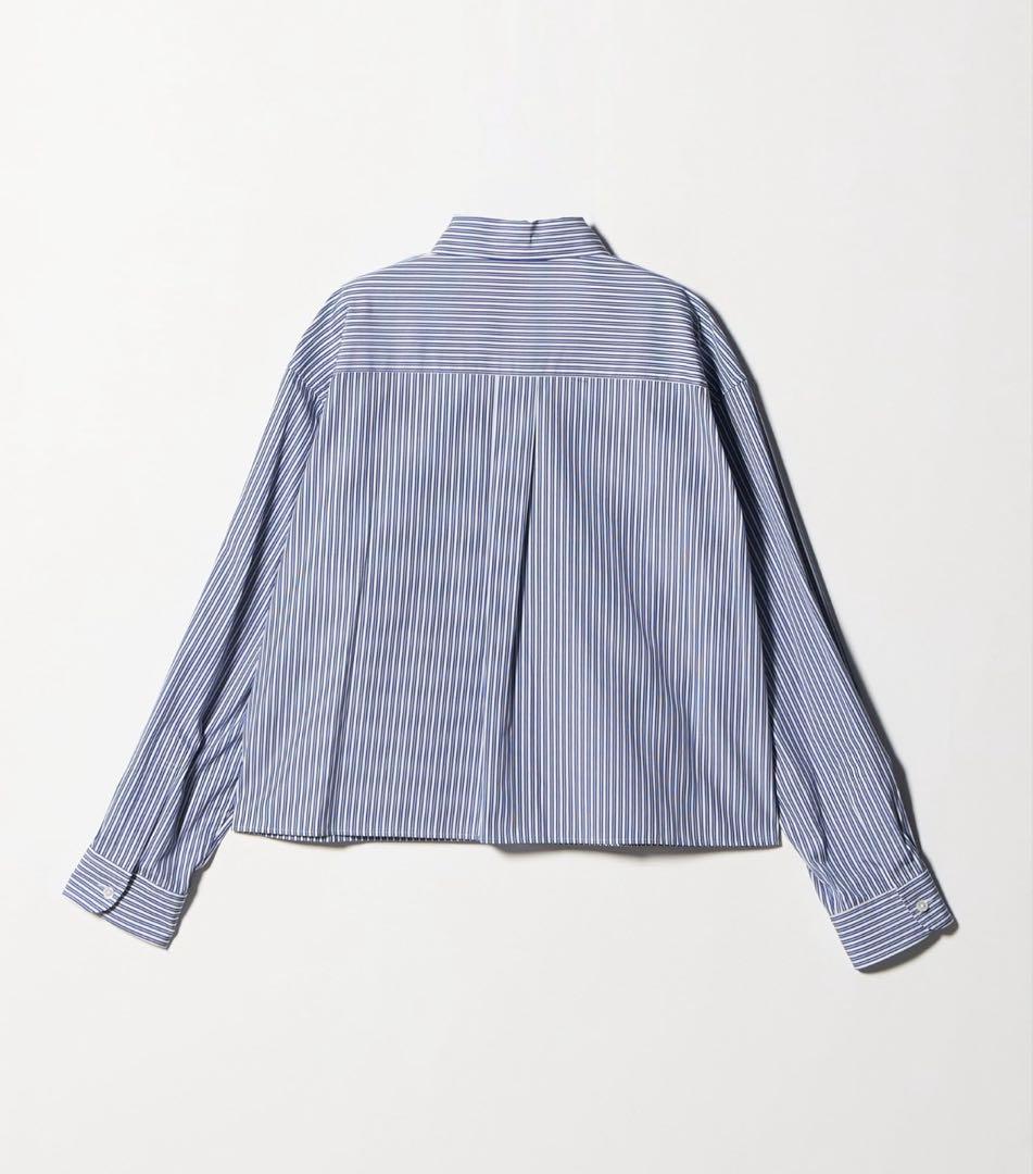 本日限定価格＜6(ROKU)＞コットン ストライプ クロップド シャツ　25aw