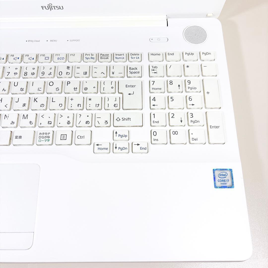 高性能i7✨メモリ16GB 新品SSDで快適 ホワイト ノートパソコン 富士通