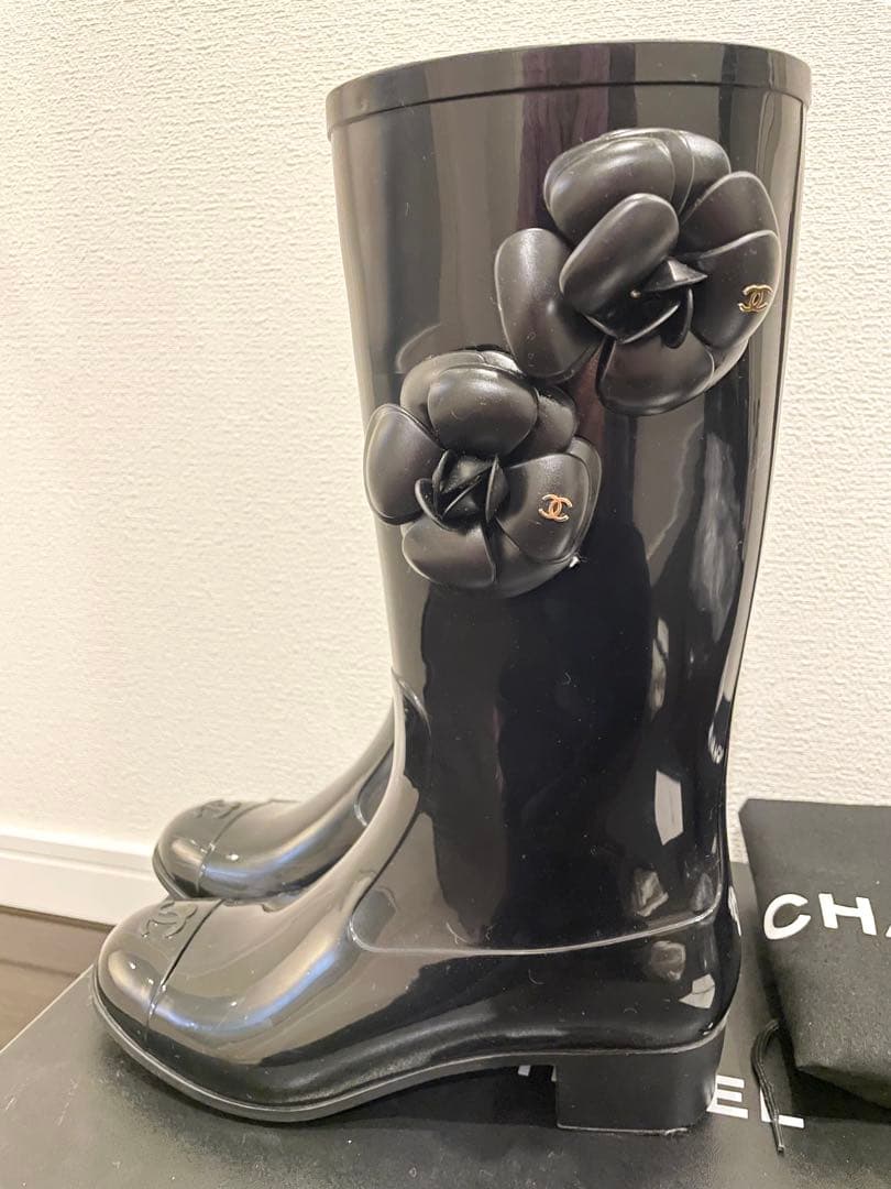 N*u様 CHANELカメリア レインブーツ23センチ