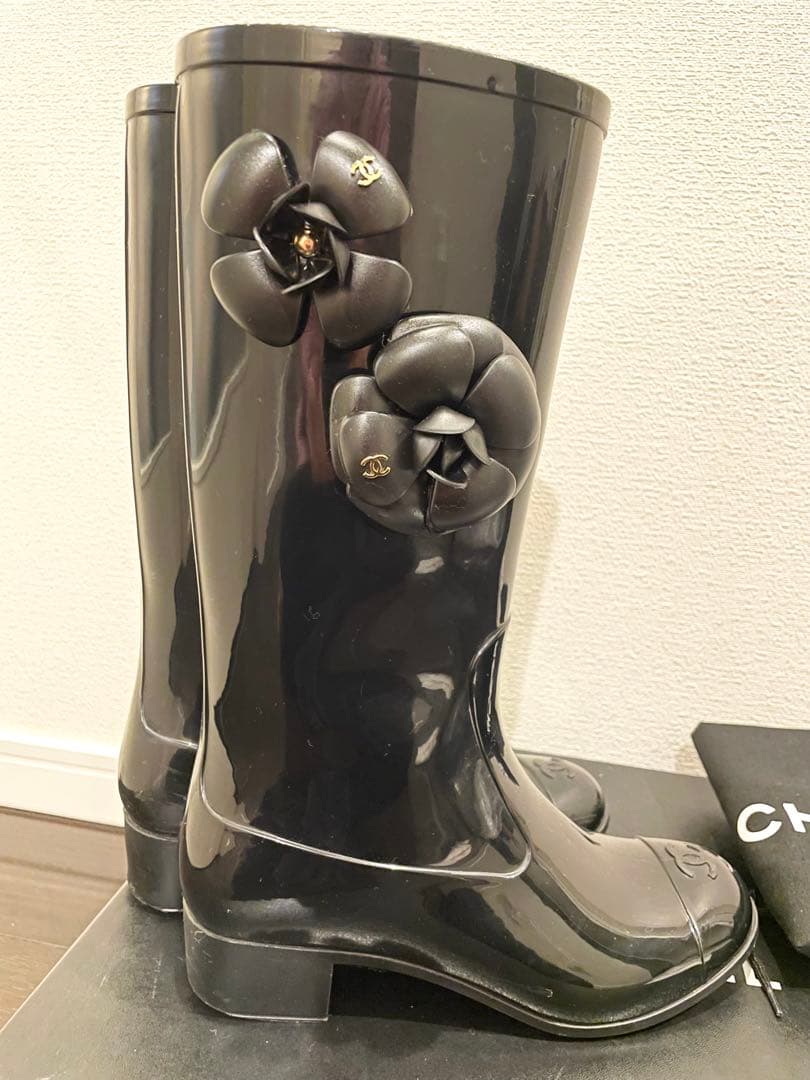 N*u様 CHANELカメリア レインブーツ23センチ