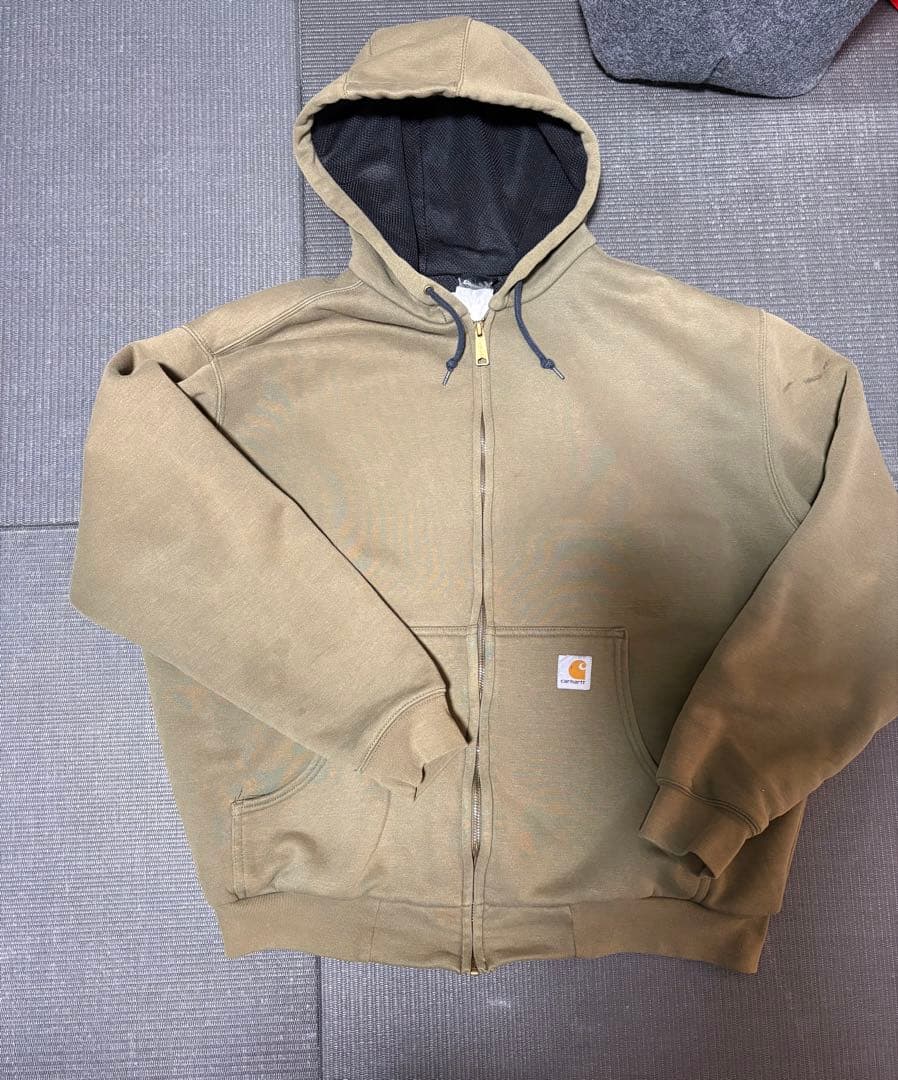 Carhartt フード付きジップパーカー Lサイズ オリーブ