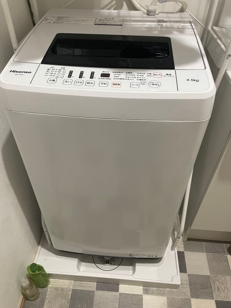 Hisense 縦型洗濯機 4.5kg 本体