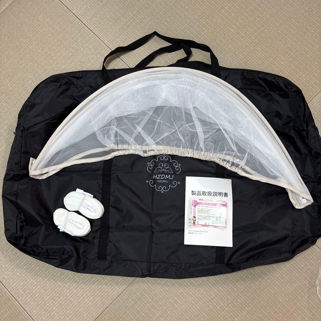 HZDMJ ベビーベッド　カーキ(ベージュ) 防水シーツセット