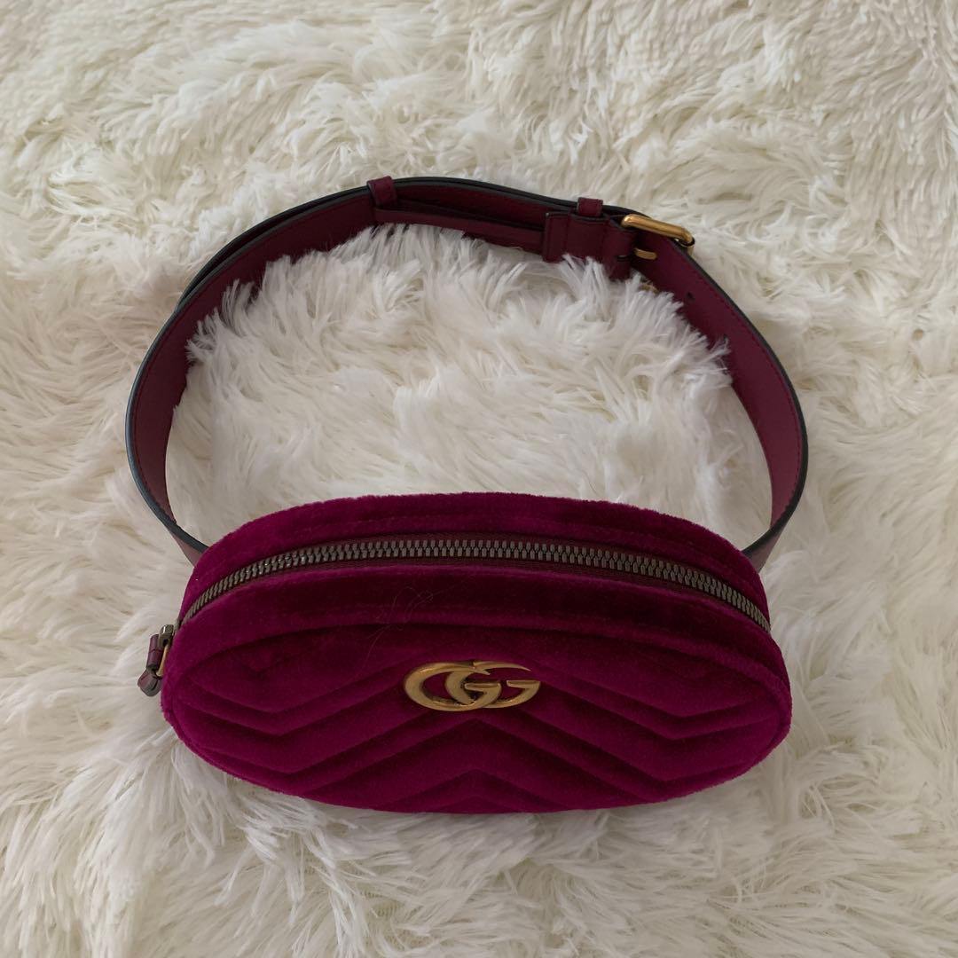 Whiteboo!!様グッチ マーモント ベロア ボディバッグ ウエストポーチ