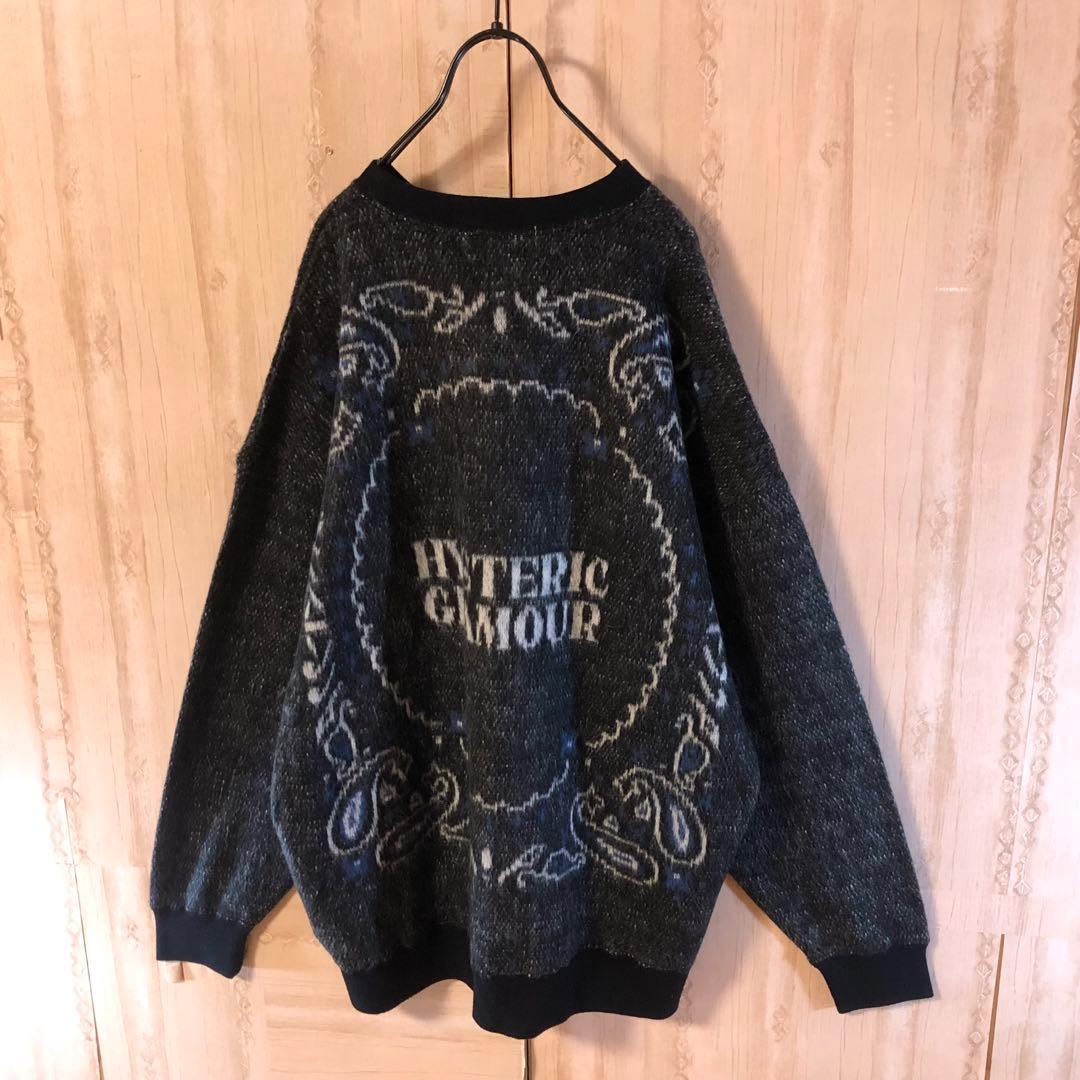 ヒステリックグラマー ニット セーター ビックヒスガールズロゴ　両面ロゴ入り