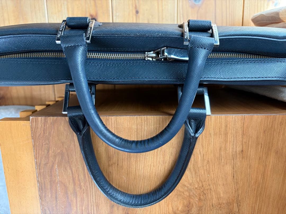 PELLE MORBIDAネイビーレザービジネスバッグ