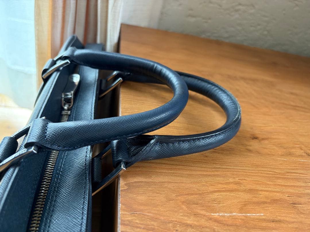 PELLE MORBIDAネイビーレザービジネスバッグ