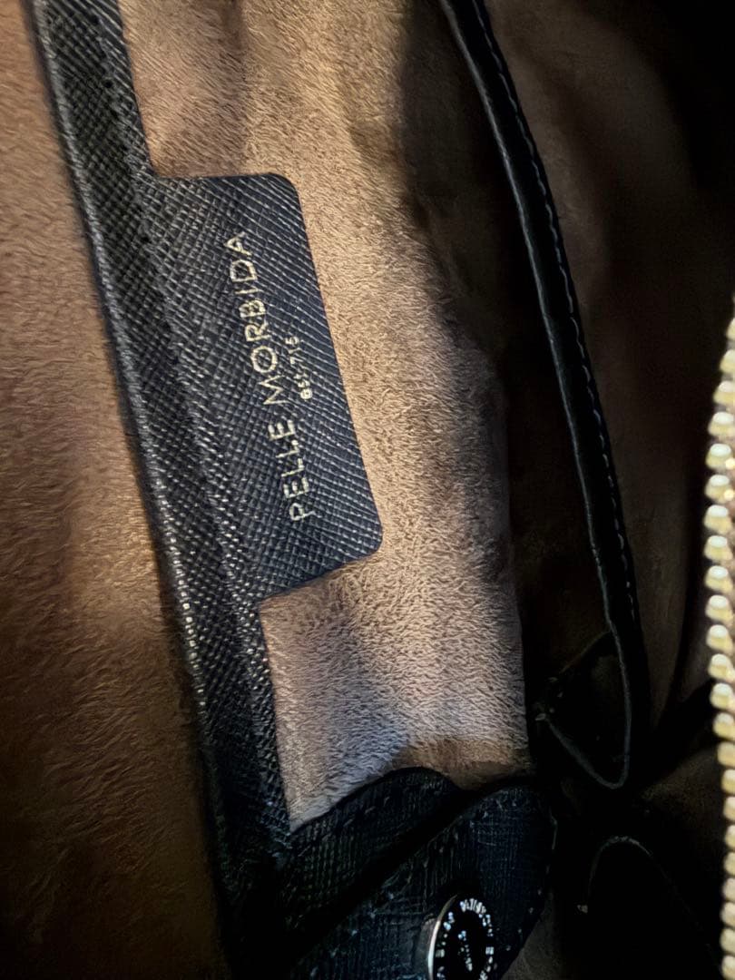 PELLE MORBIDAネイビーレザービジネスバッグ