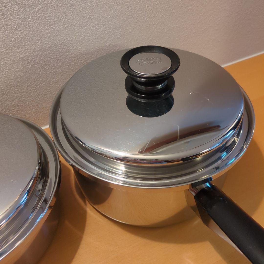 【みおんま】アムウェイ大中小ソースパン　ステンレス片手鍋3個セット