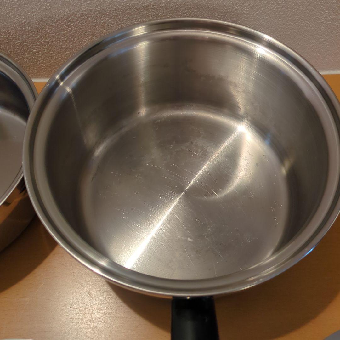 【みおんま】アムウェイ大中小ソースパン　ステンレス片手鍋3個セット