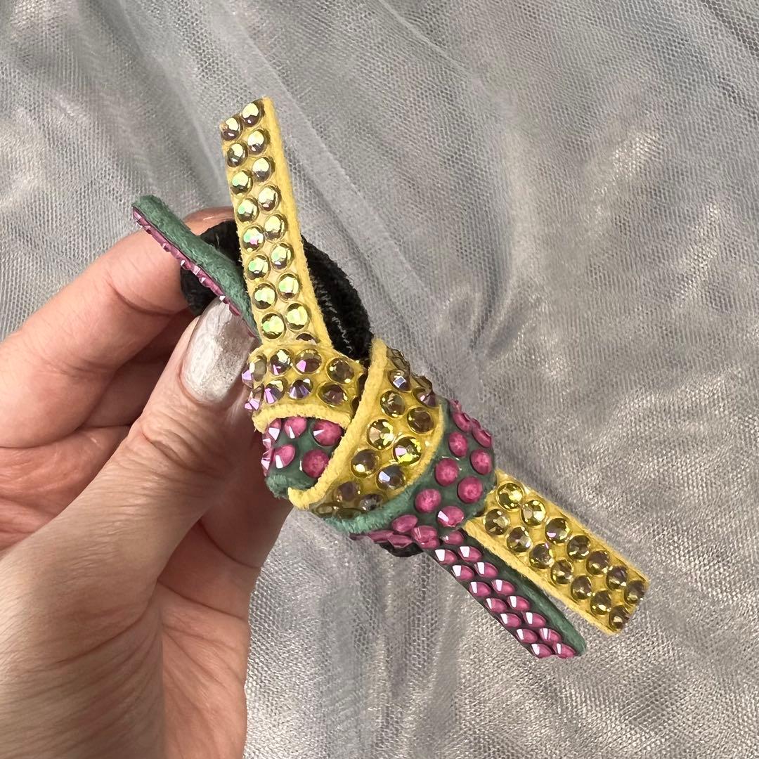 【中古品】acca ヘアゴム カスタムカラーポニー　ライムイエロー×ピンク