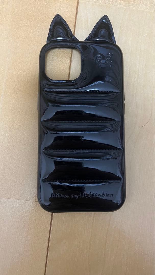 猫耳デザイン iPhoneケース ブラック