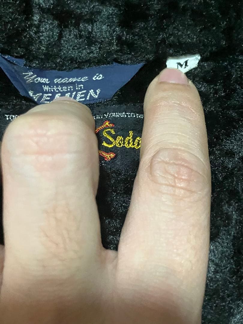 CREAMSODA クリームソーダ レーヨン100% 別珍 開襟シャツ ブラック