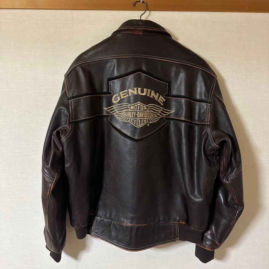 Harley-Davidson ブラウンレザーライダースジャケット